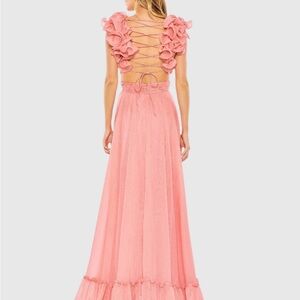 Mac Duggal Pink Ruffled Tiered Gown